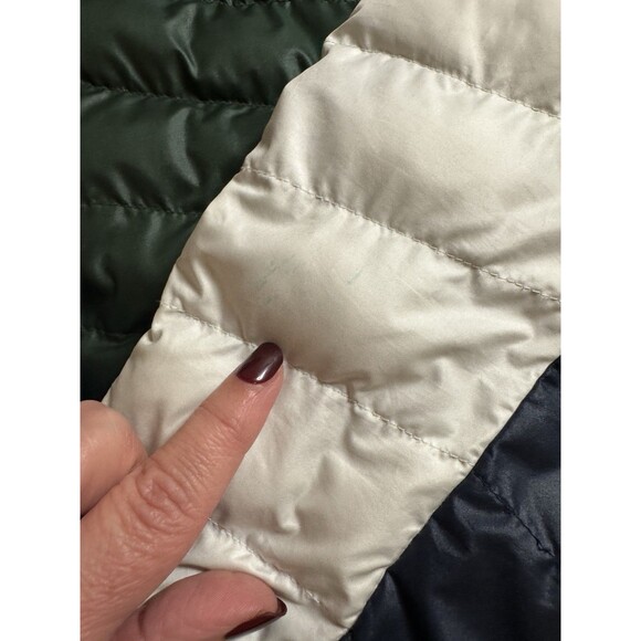 Nike Bubble Puffer Nylon Jacket Coat Heavy Green White Blue Nylon Medium Men - Picture 8 of 11